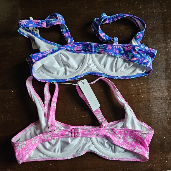 Vibrant Blue and Pink Bikini with Adjustable Straps - Picture 2 of 2